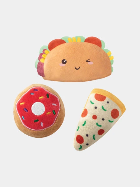 Set De 3 Peluches Pour Chien - Trendy Food 🌮🍩🍕 - Fringe PetShop 3 Set De 3 Peluches Pour Chien - Trendy Food 🌮🍩🍕 - Fringe PetShop