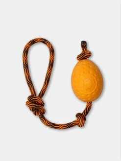 Jouet Pour Chien Haute Densité Avec Corde - Egg - Orange