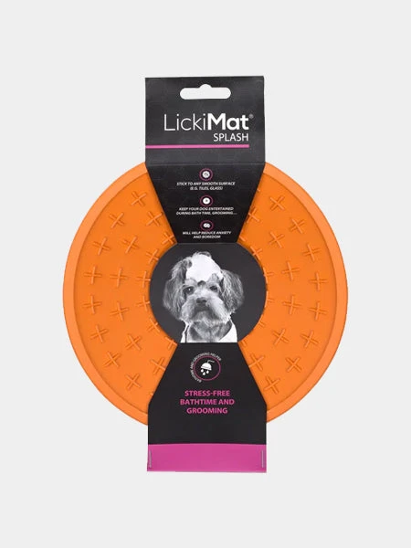 Bol D'enrichissement Et De Léchage LickiMat Splash - Orange 3 Bol D'enrichissement Et De Léchage LickiMat Splash - Orange
