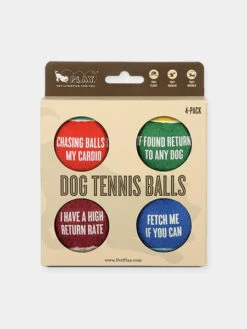 Lot De 4 Balles De Tennis Pour Chien - Pet PLAY -Animalerie Pet play lot 4 balle tennis pour chien 4