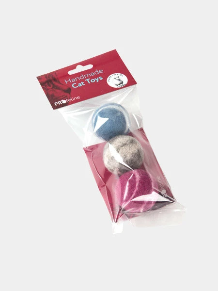 Lot De 3 Balles En Laine Pour Chat Infusé à L'herbe à Chat 3 Lot De 3 Balles En Laine Pour Chat Infusé à L'herbe à Chat