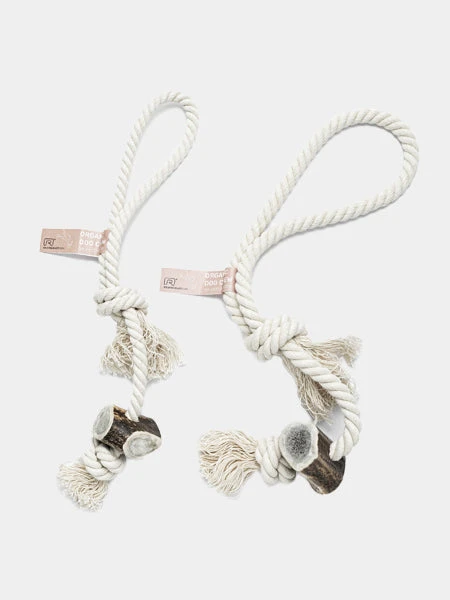 Jouet 2 En 1 En Corde Et Bois De Cerf éco-conçu - Boucle - RexProduct 3 Jouet 2 En 1 En Corde Et Bois De Cerf éco-conçu - Boucle - RexProduct