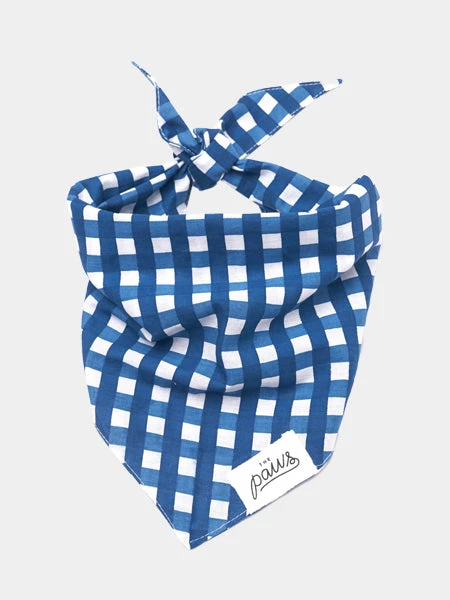 Bandana Pour Chien - Motif Carreaux Bleus - The Paws 3 Bandana Pour Chien - Motif Carreaux Bleus - The Paws
