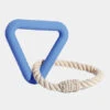 Triangle En Caoutchouc Et Corde Pour Chien - Bleu Ciel