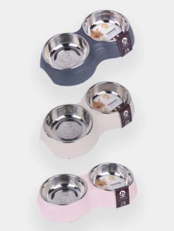 Gamelle Double TWINOO Pour Chat - Gris -Animalerie inooko gamelle twinoo chat