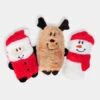Lot De 3 Mini Peluches De Noël Pour Chien - Squeakie Buddies - Zippy Paws -Animalerie zippy paws lot 3 peluches pour chien noel Squeakie Buddies